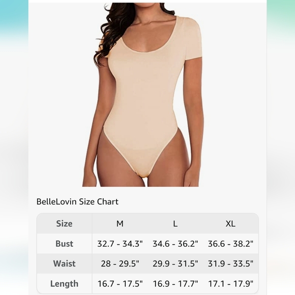 *NWT BelleLovin Round Neck T Shirts Basic Short sleeve Bodysuit Top - Picture 5 of 6